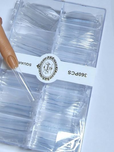 Tip Lovely Nails Square Clear 3xl sin curva c
