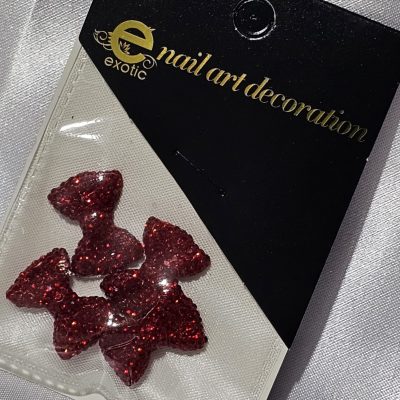 Moño coquette Rojo Exotic nails