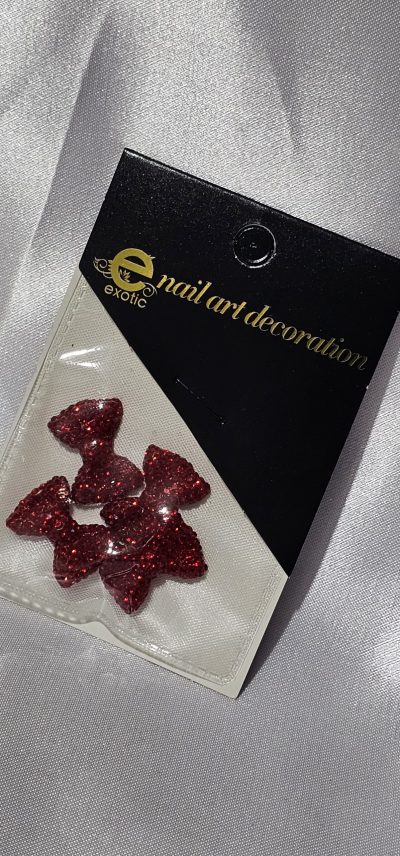 Moño coquette Rojo Exotic nails