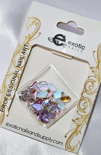 Cristal Mix exotic nails Aurora Lila
