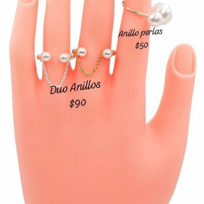 Anillo Exotic Nails Dúo dorado y plata