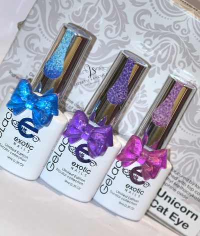 Gama Gelack Tricolor Exotic Nails Unicornio Cat Eye