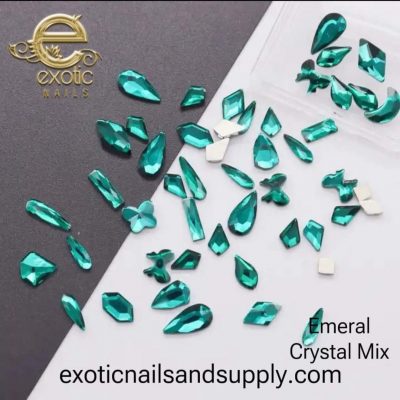 Cristal Mix Verde Figuras Exotic Nails
