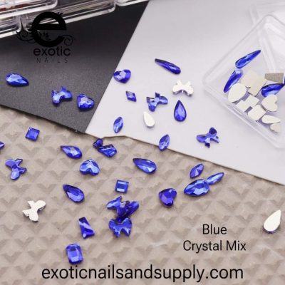 Cristal Mix Azul Figuras Exotic Nails