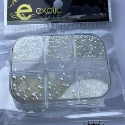 Cajita de perlas diferente Tamaño Exotic Nails