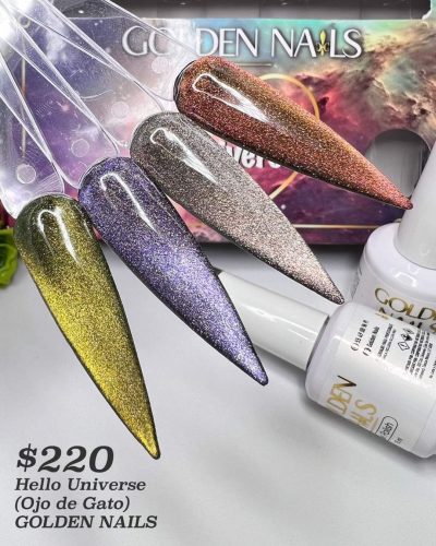Gama Golden Nails cat eye Hello Universo