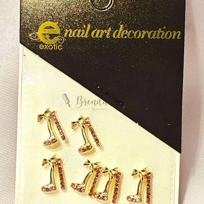 Dije Exotic Nails de Zapatilla con cristales Rosas