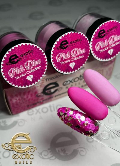 Coleccion Exotic Nails Tricolor Pink Diva