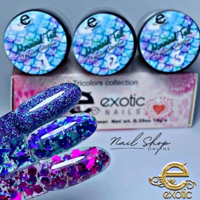 Colección Exotic Nails Tricolor Acrílico Mermaid Tail  1/4oz