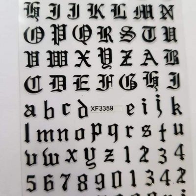 Stiker Letras negras