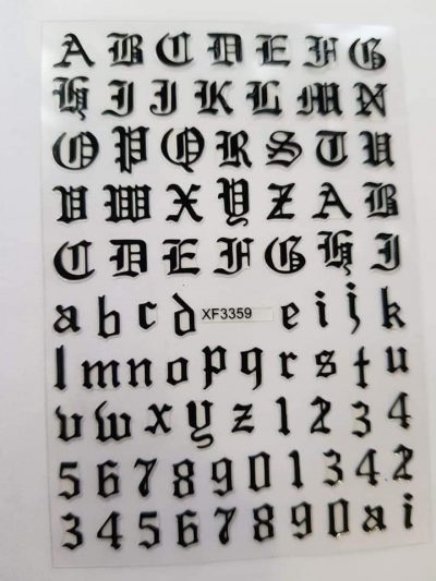 Stiker Letras negras