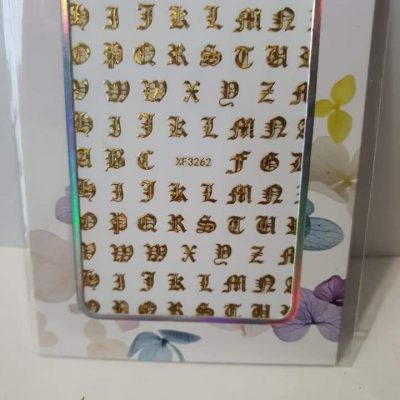 Stiker Letras Doradas