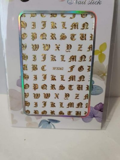 Stiker Letras Doradas