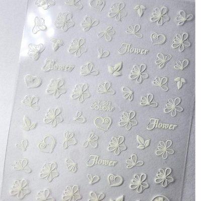 Stiker Lovely Nails Flower Blanca