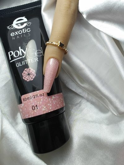 Polygel Exotic Nails Glitter #1 nude - Imagen 2