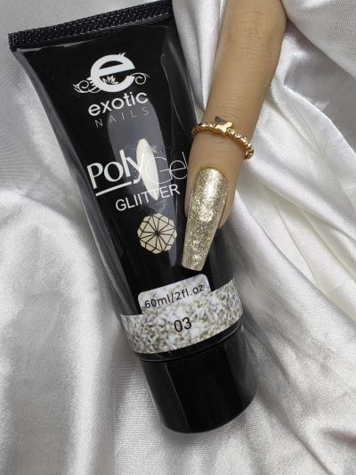 Polygel Exotic Nails Glitter #3 Dorado - Imagen 2