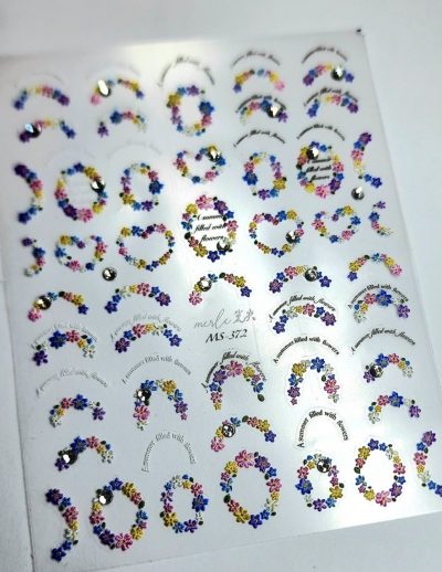 Stiker Lovely Nails Corona de flores