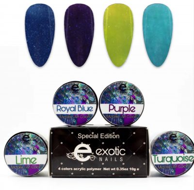 Colección Exotic Nails 4 tonos Art color Peacock Metallic - Imagen 3