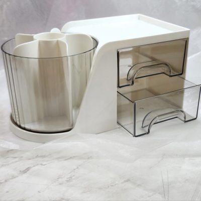 Organizador multifuncional Lovely Nails con portapinceles giratorio