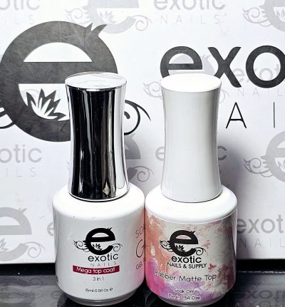 Dúo Megatop/rubber mate top 
Exotic Nails