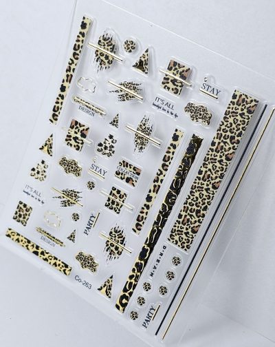 Stiker Animal print Dorado Metalico