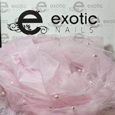 Tela Rosa Con perlitas para tomar fotografías Exotic Nails