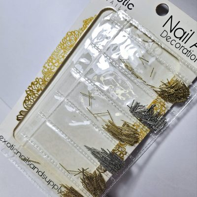 Blister Exotic Nails Decoración Metálica palitos