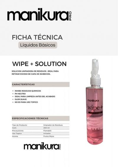 Solución Cleanser Wipe + Manikura Pro (liquido rosa)
