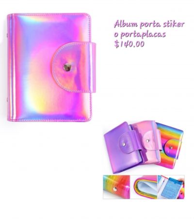 Album portastiker o portaplacas de sellos Rosa Holografico
