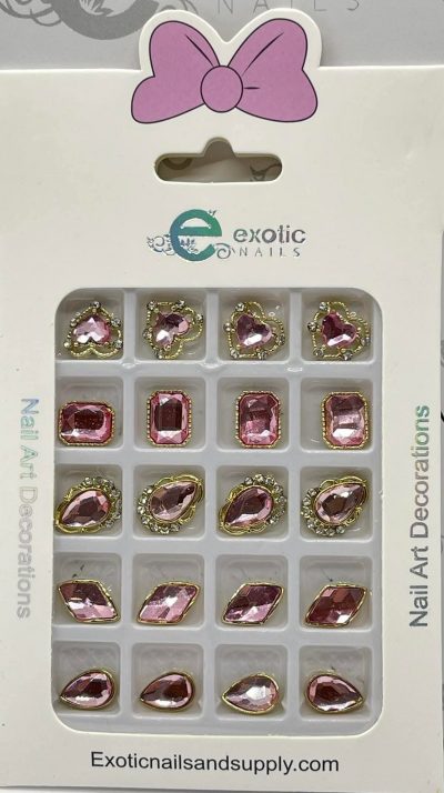 Blister Exotic Nails Dijes Rosas