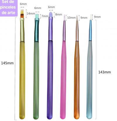 Set pinceles de arte multicolor