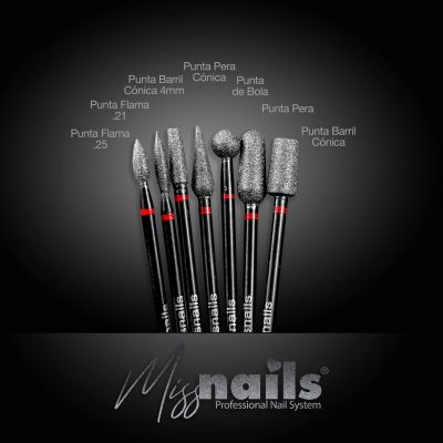 Set de puntas para manicura Miss nails , con recubrimiento de carbono